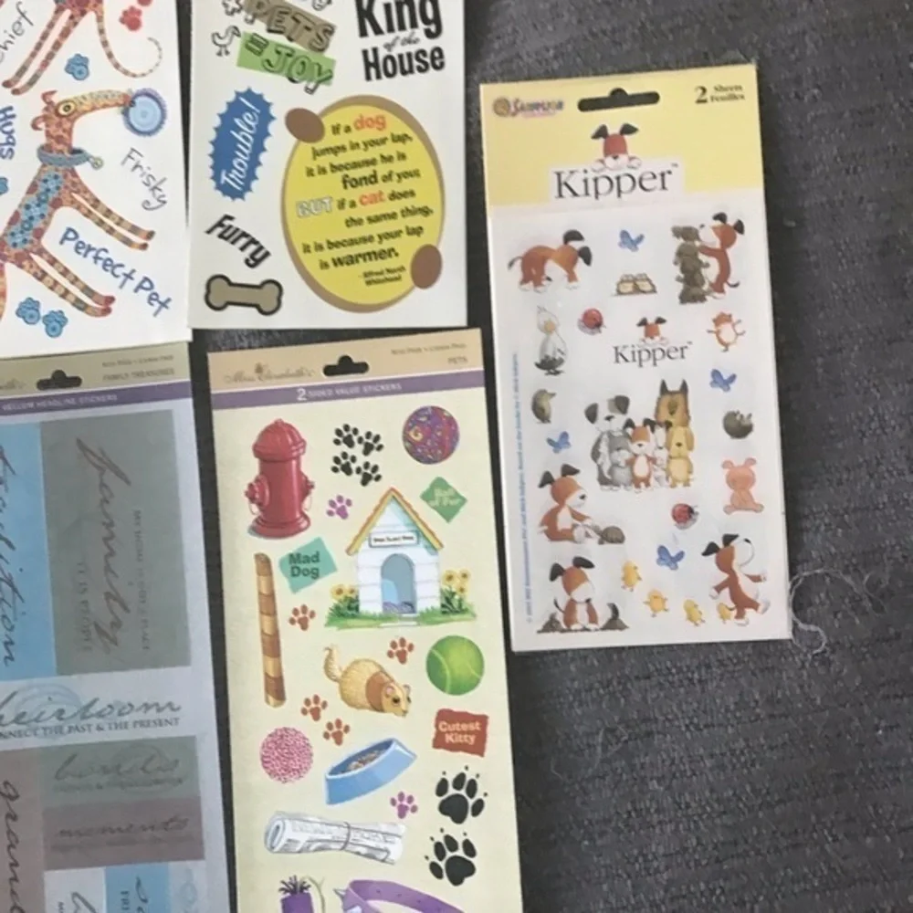 Miss Elizabeth’s Scrapbook Sticker Bundle. 7 items. Pet theme. NWOT